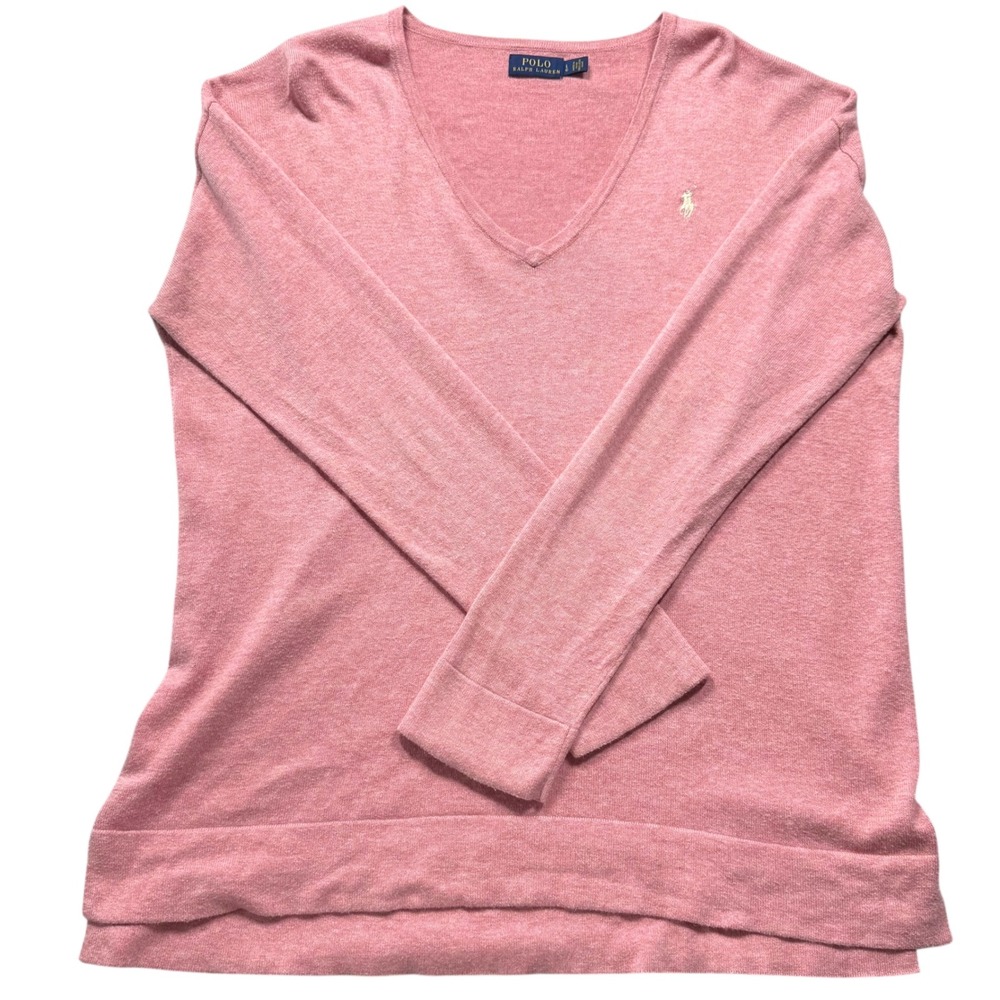 Polo by Ralph Lauren Pink V-Neck Sweater